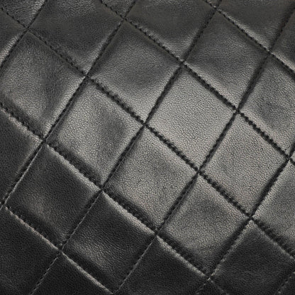 Chanel Kleine Envelope Maxi CC Logo Flap Tasche aus schwarzem gestepptem Lammleder mit 24K vergoldeten Beschlägen