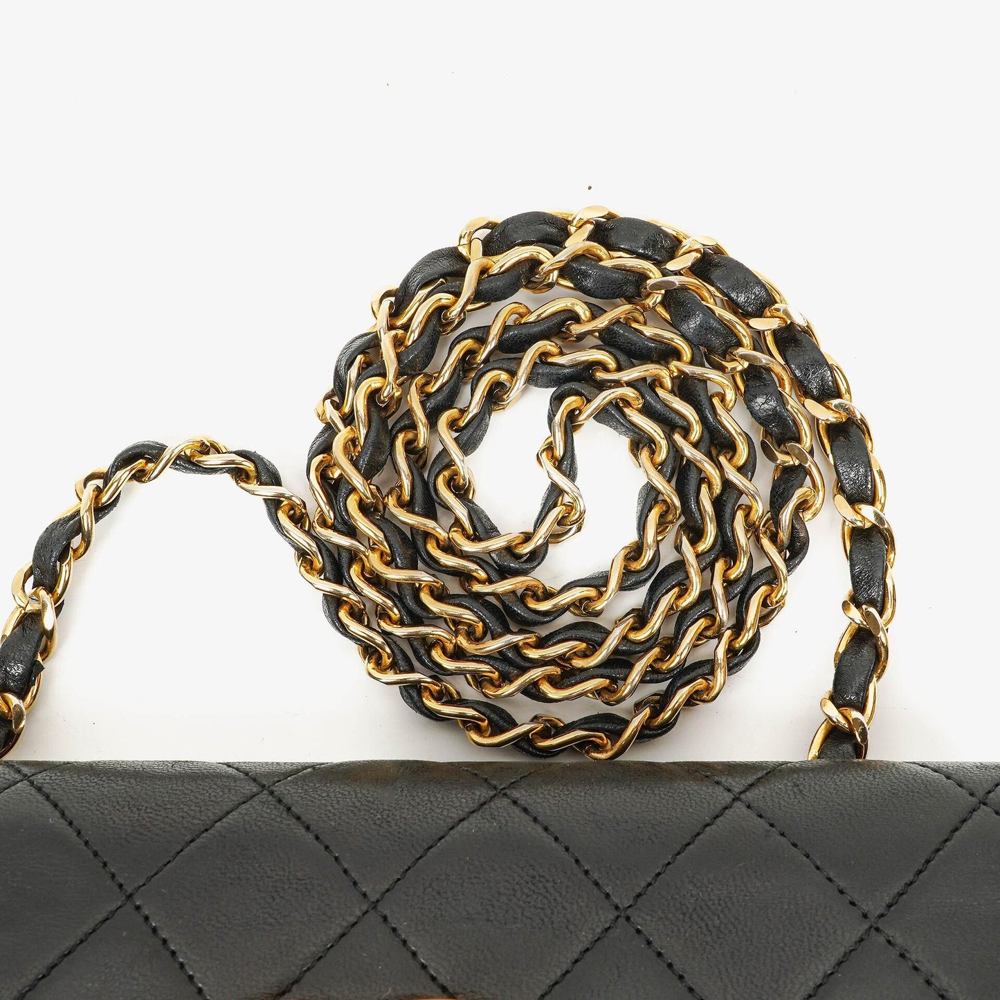 Chanel Kleine Envelope Maxi CC Logo Flap Tasche aus schwarzem gestepptem Lammleder mit 24K vergoldeten Beschlägen