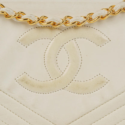 Chanel Small Envelope Flap Bag aus weißem Leder
