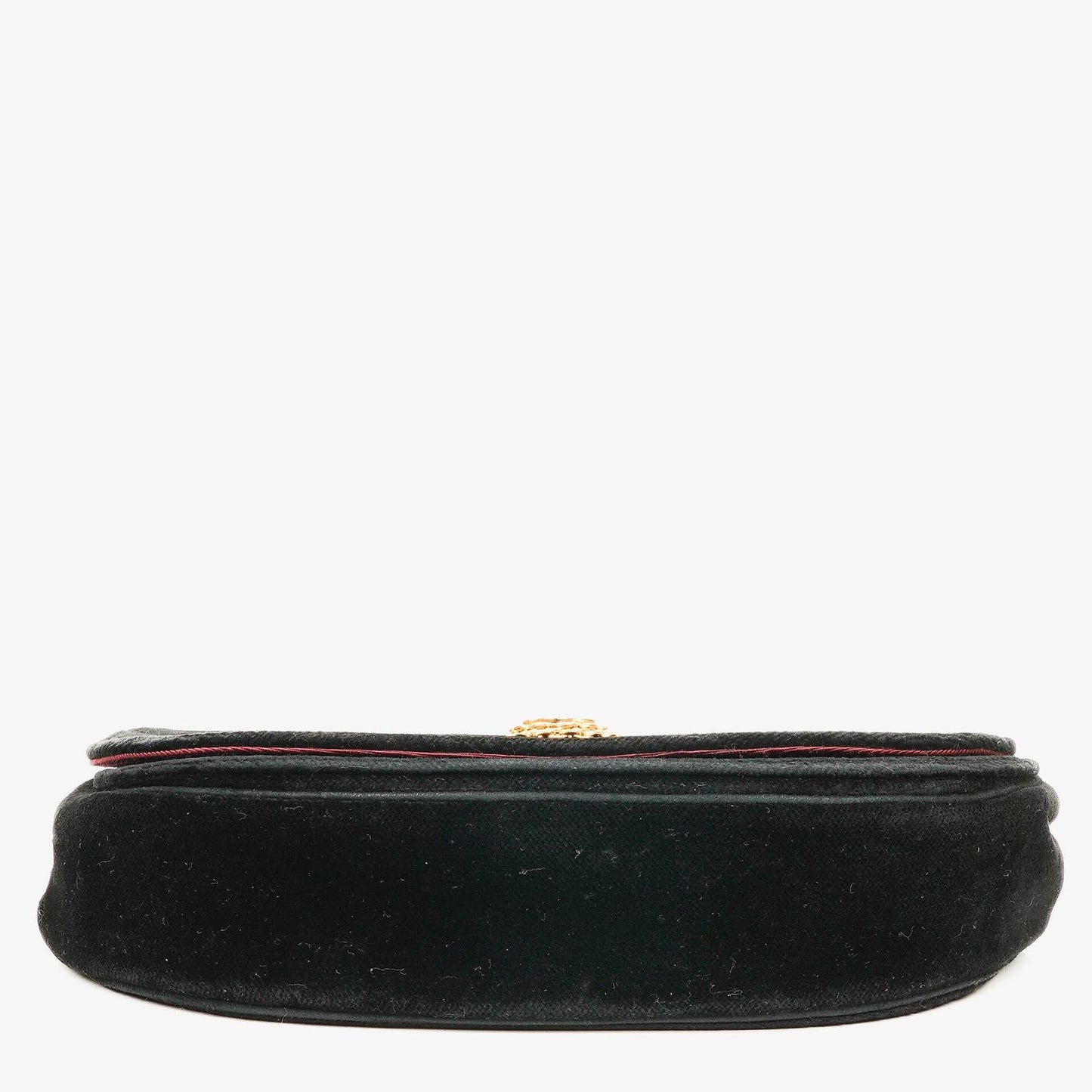 Chanel Small Half Moon Klappentasche aus schwarzem Samt