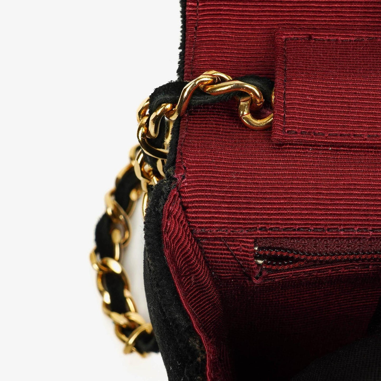 Chanel kleine Halbmond Flap Bag aus schwarzem Samt