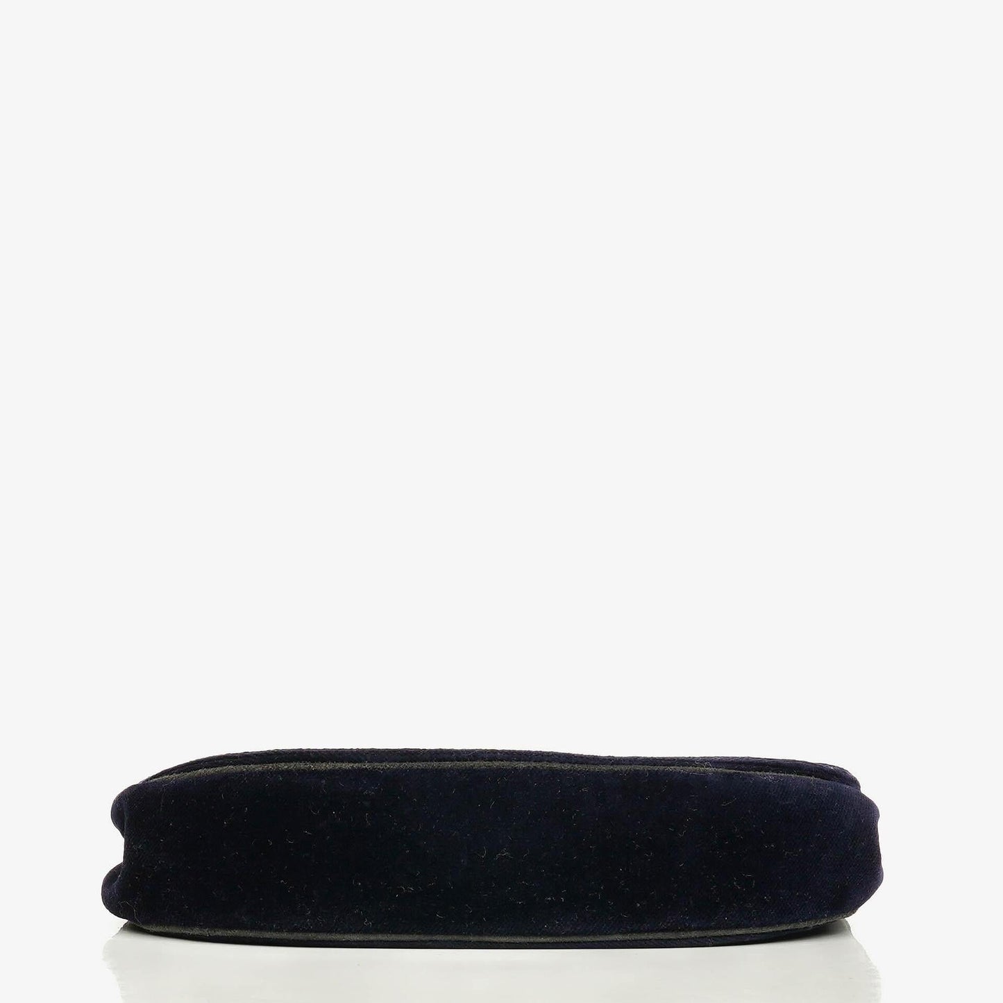 Chanel Kleine Halbmond Navy Samt Klappentasche