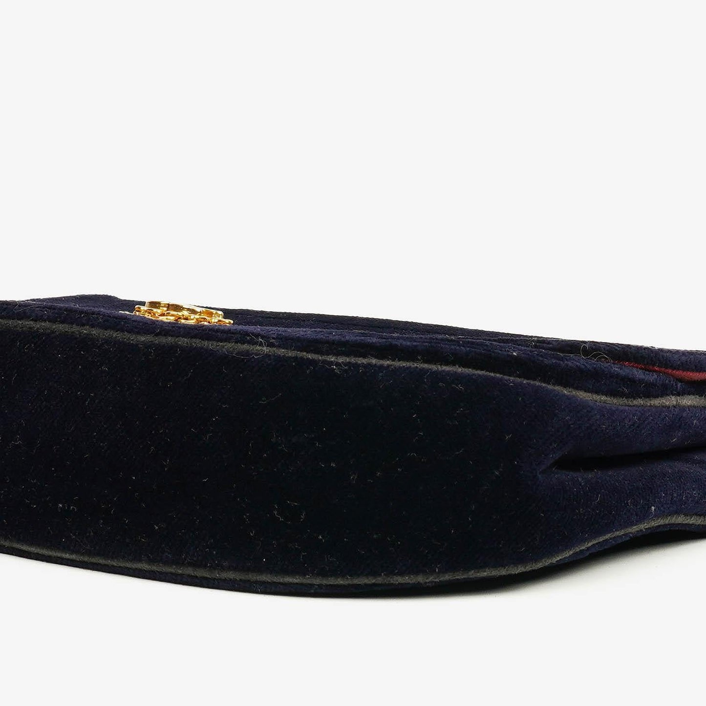 Chanel Kleine Halbmond Navy Samt Klappentasche