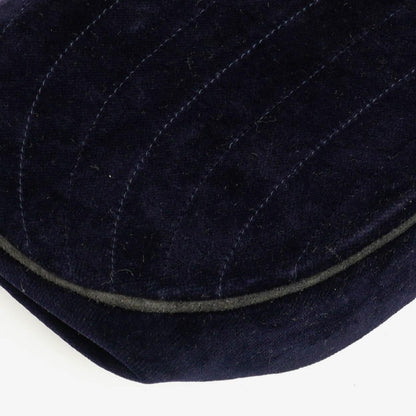 Chanel Kleine Halbmond Navy Samt Klappentasche
