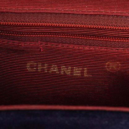 Chanel Kleine Halbmond Navy Samt Klappentasche