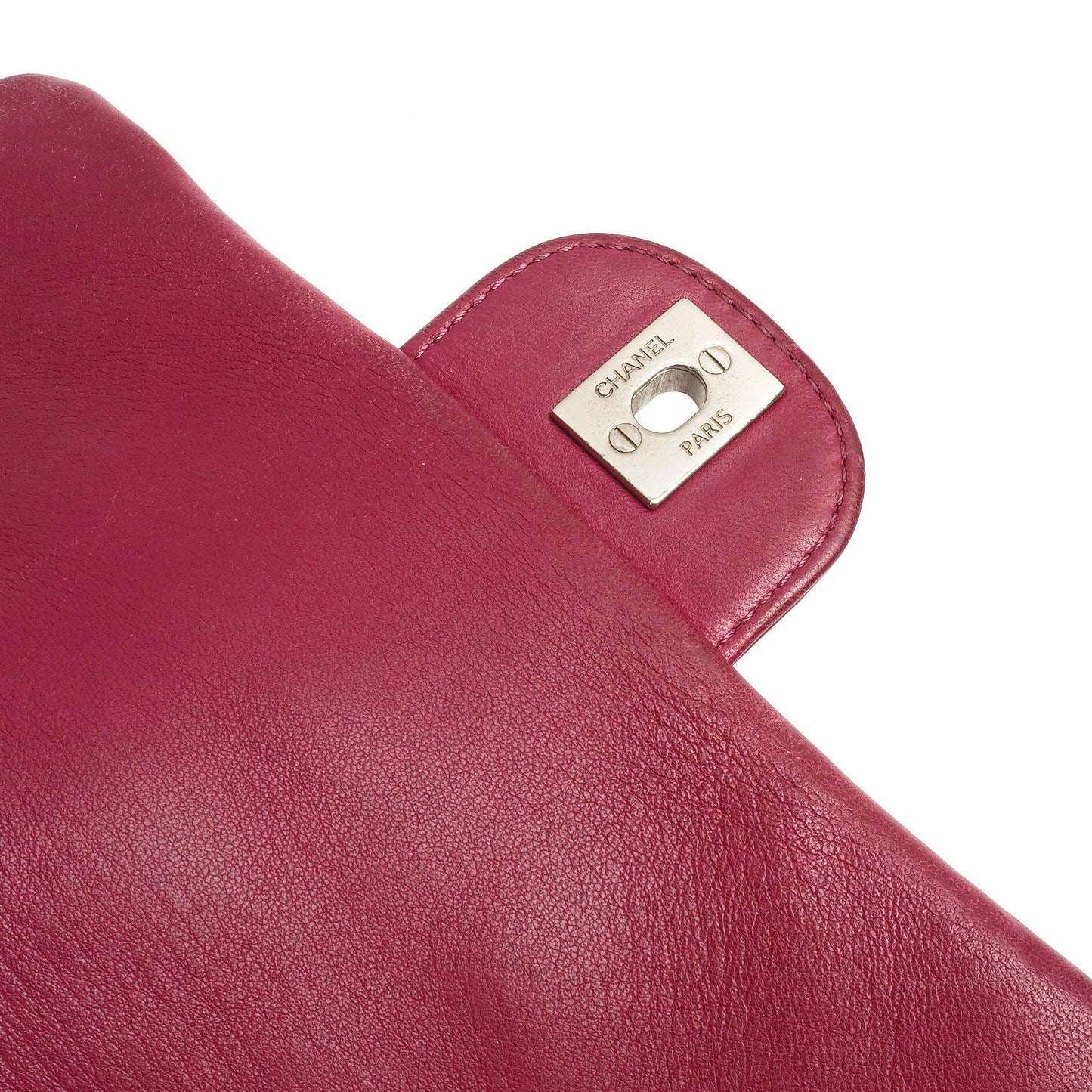 Chanel Kleine Rock In Rome Single Flap Bag aus gestepptem Lackleder mit silberfarbener Hardware