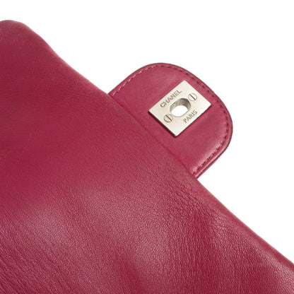 Chanel Kleine Rock In Rome Single Flap Bag aus gestepptem Lackleder mit silberfarbener Hardware
