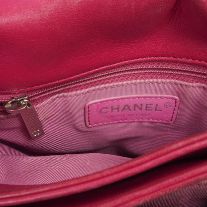 Chanel Kleine Rock In Rome Single Flap Bag aus gestepptem Lackleder mit silberfarbener Hardware