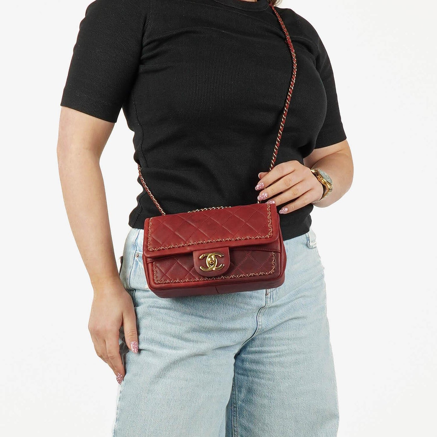 Chanel Whipstitch Flap Tasche Small