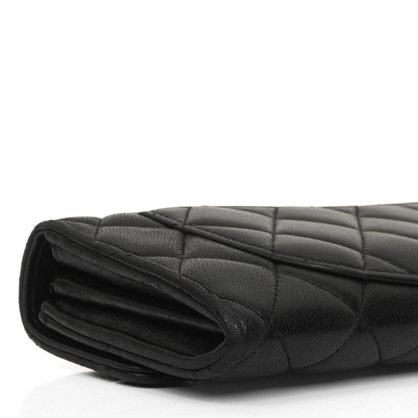 Chanel So Black große gesteppte Geldbörse aus Lammleder mit Klappe