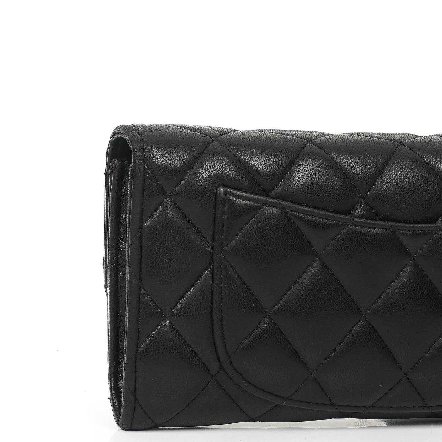 Chanel So Black große gesteppte Geldbörse aus Lammleder mit Klappe