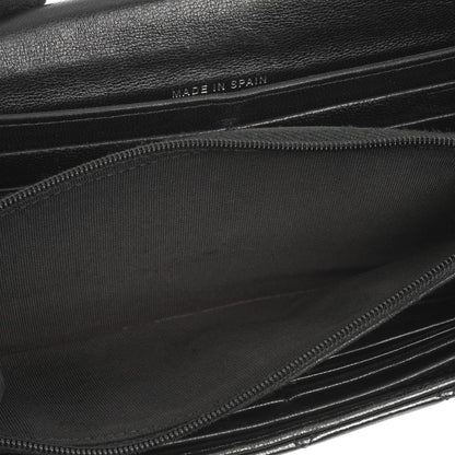 Chanel So Black große gesteppte Geldbörse aus Lammleder mit Klappe