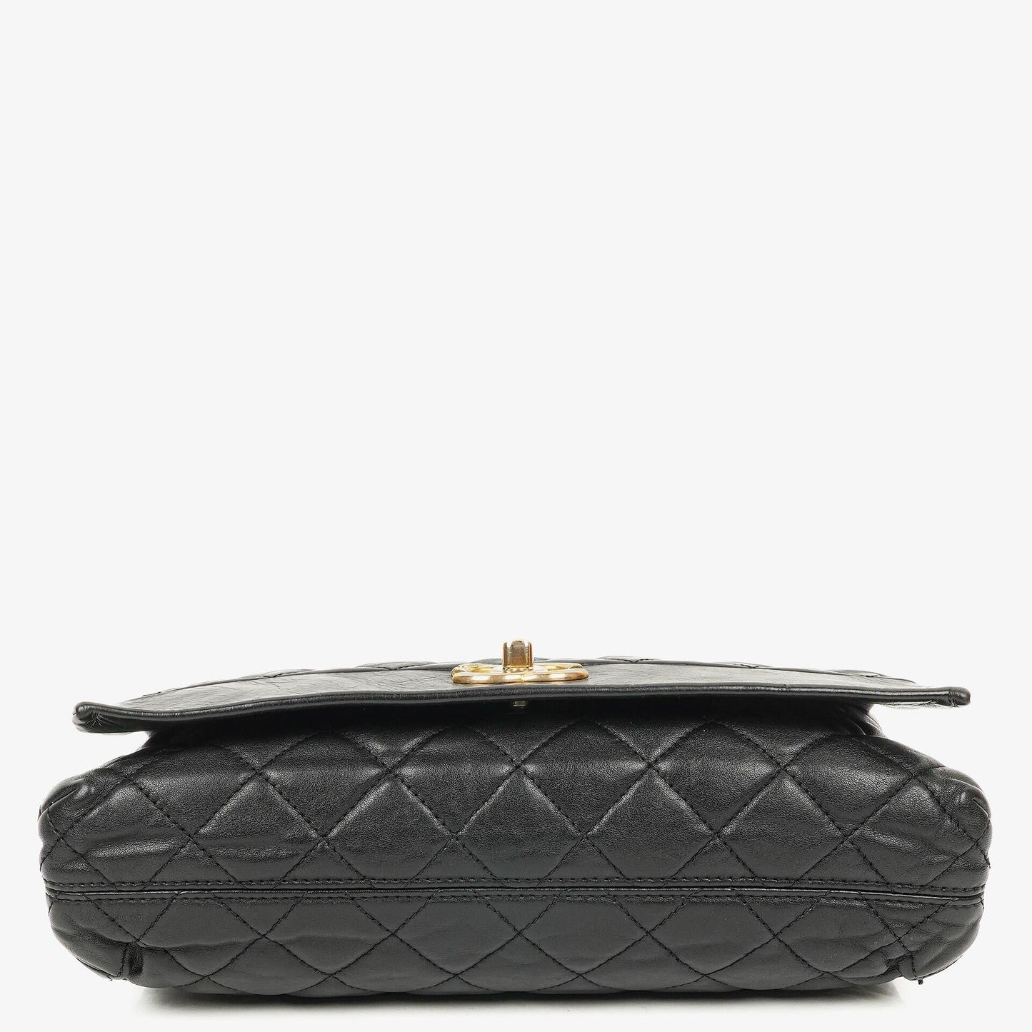 Chanel Soft Elegance Flap Tasche aus schwarzem gestepptem Kalbsleder