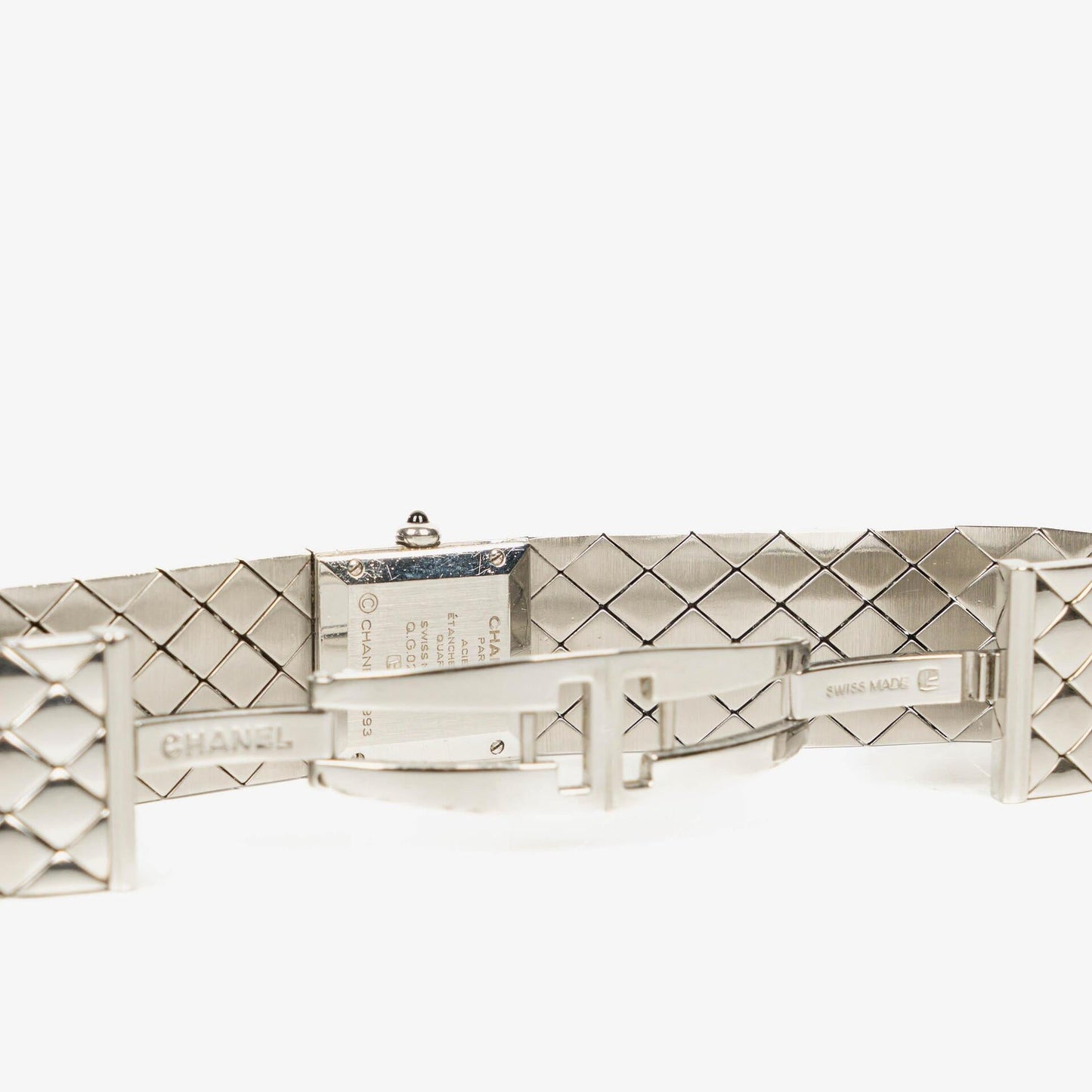 Chanel Matelassé Acier 19 mm Quarzuhr aus Edelstahl in Schwarz