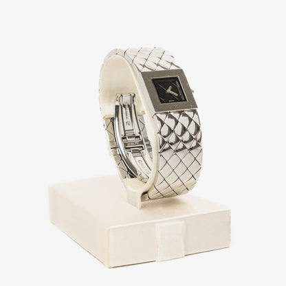 Chanel Matelassé Acier 19 mm Quarzuhr aus Edelstahl in Schwarz