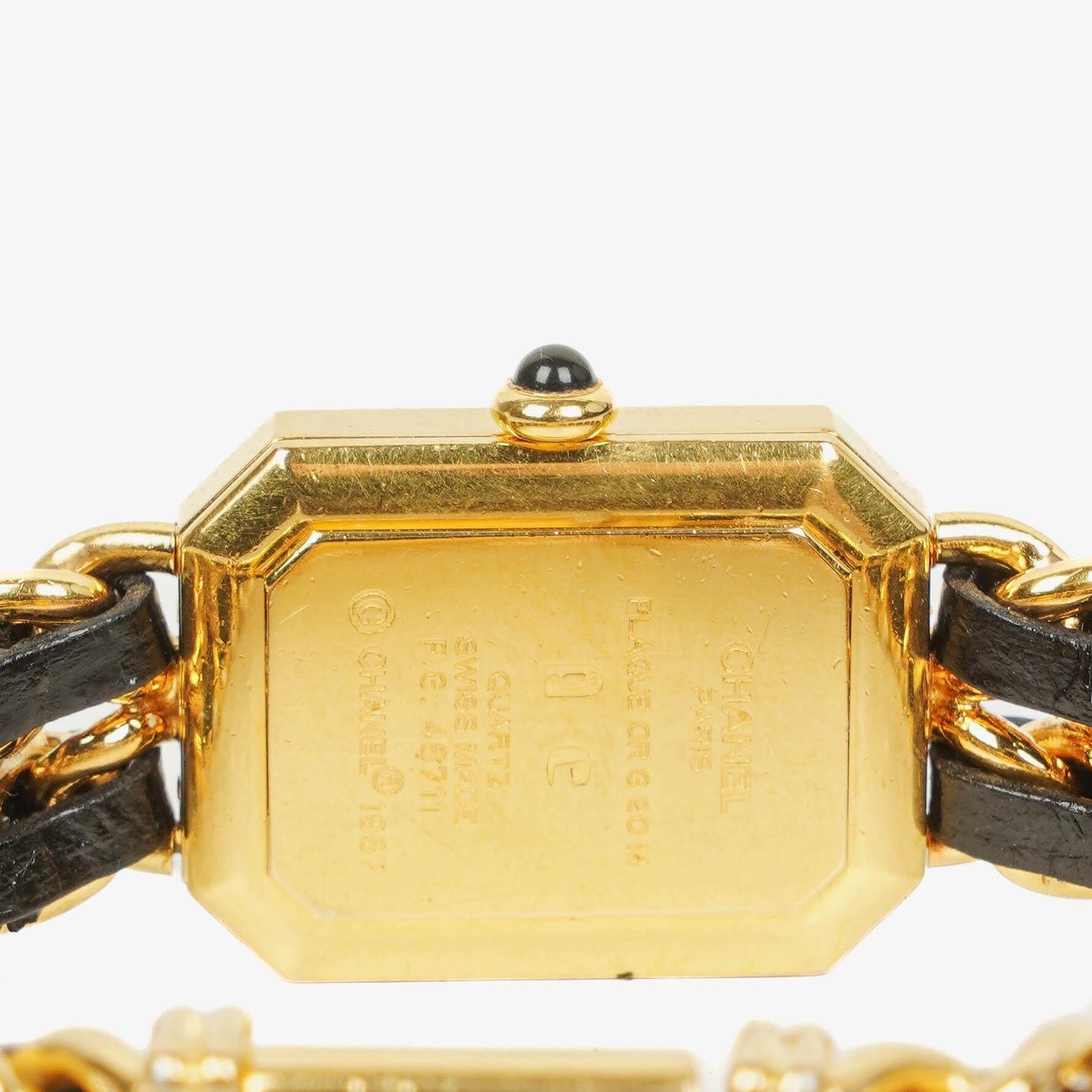 Chanel Premiere Quarzuhr L mit 20 mm Kette aus Edelstahl und Lammleder in Gold