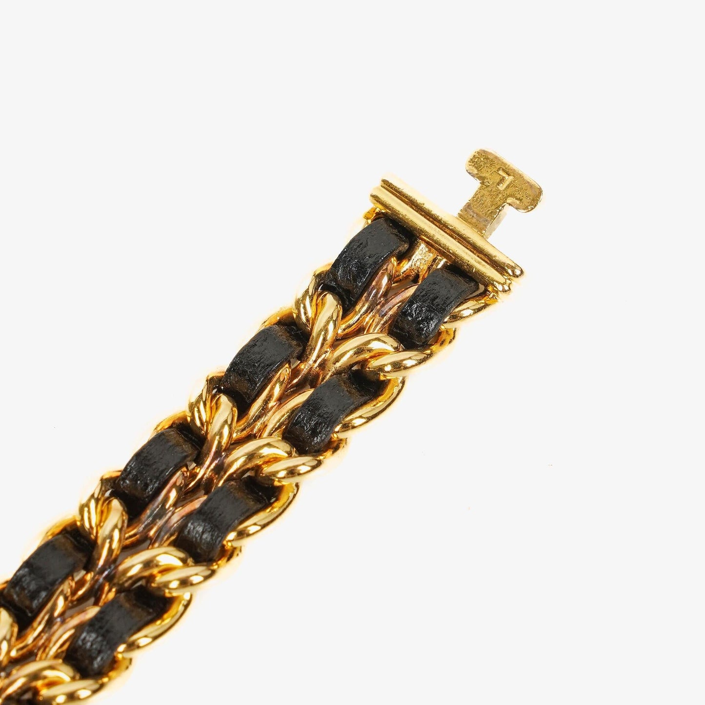 Chanel Premiere Quarzuhr L mit 20 mm Kette aus Edelstahl und Lammleder in Gold