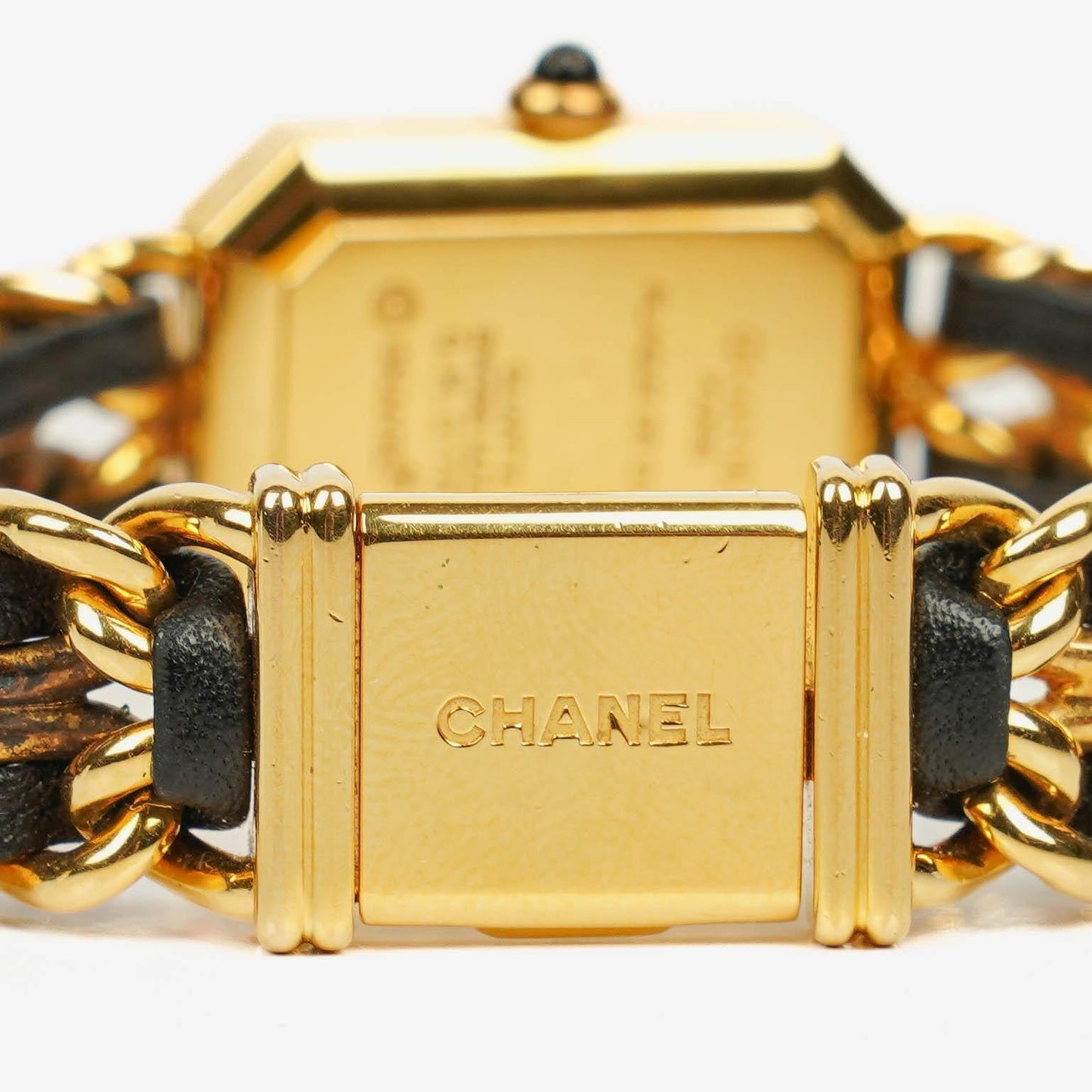 Chanel Première Quarzuhr 20 mm Edelstahl Lammleder Kette Gold Größe L