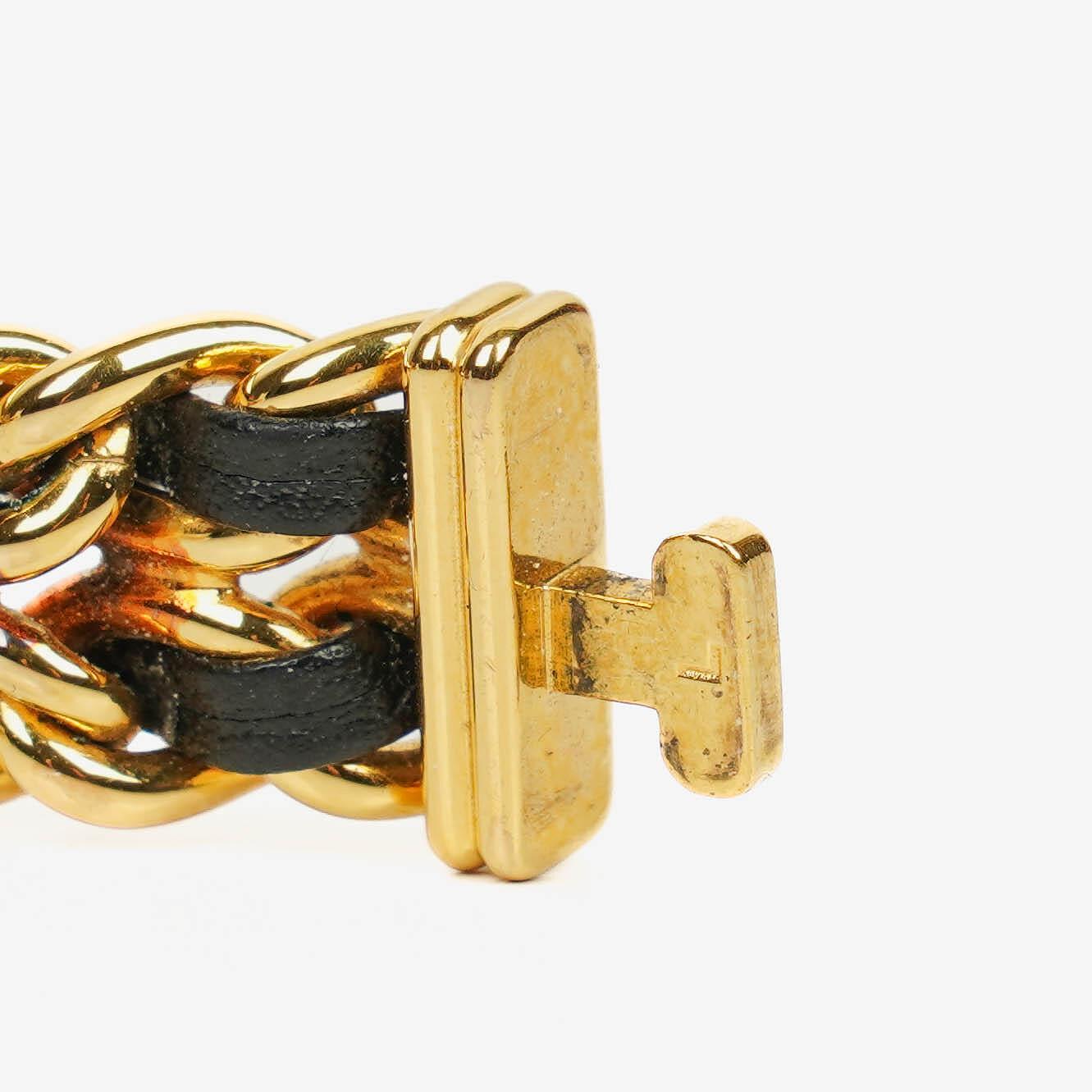 Chanel Première Quarzuhr 20 mm Edelstahl Lammleder Kette Gold Größe L
