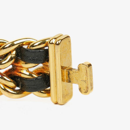 Chanel Première Quarzuhr 20 mm Edelstahl Lammleder Kette Gold Größe L