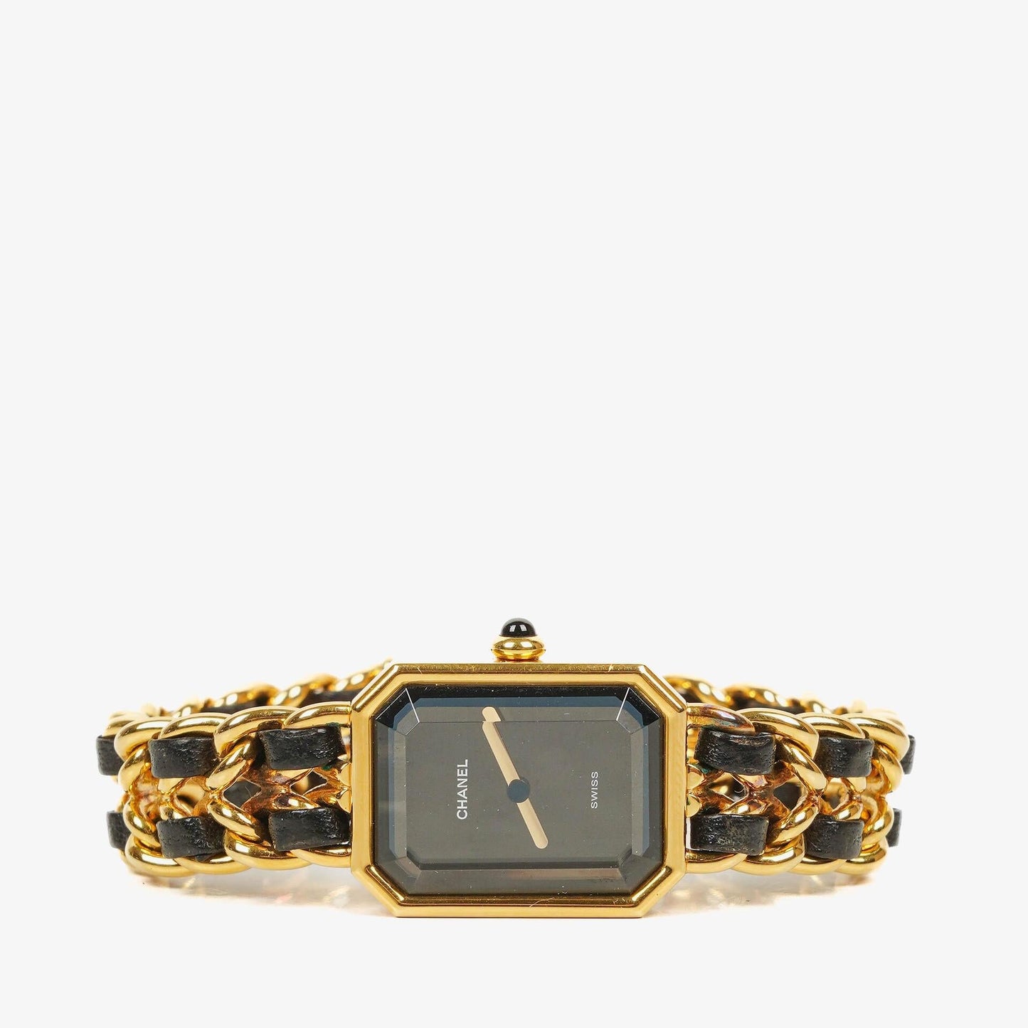 Chanel Première Ketten-Quarzuhr aus Edelstahl und Lammleder, 20 mm, Gold, Größe M
