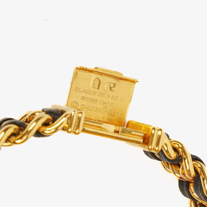 Chanel Première Ketten-Quarzuhr aus Edelstahl und Lammleder, 20 mm, Gold, Größe M
