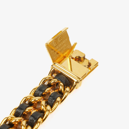 Chanel Première Ketten-Quarzuhr aus Edelstahl und Lammleder, 20 mm, Gold, Größe M