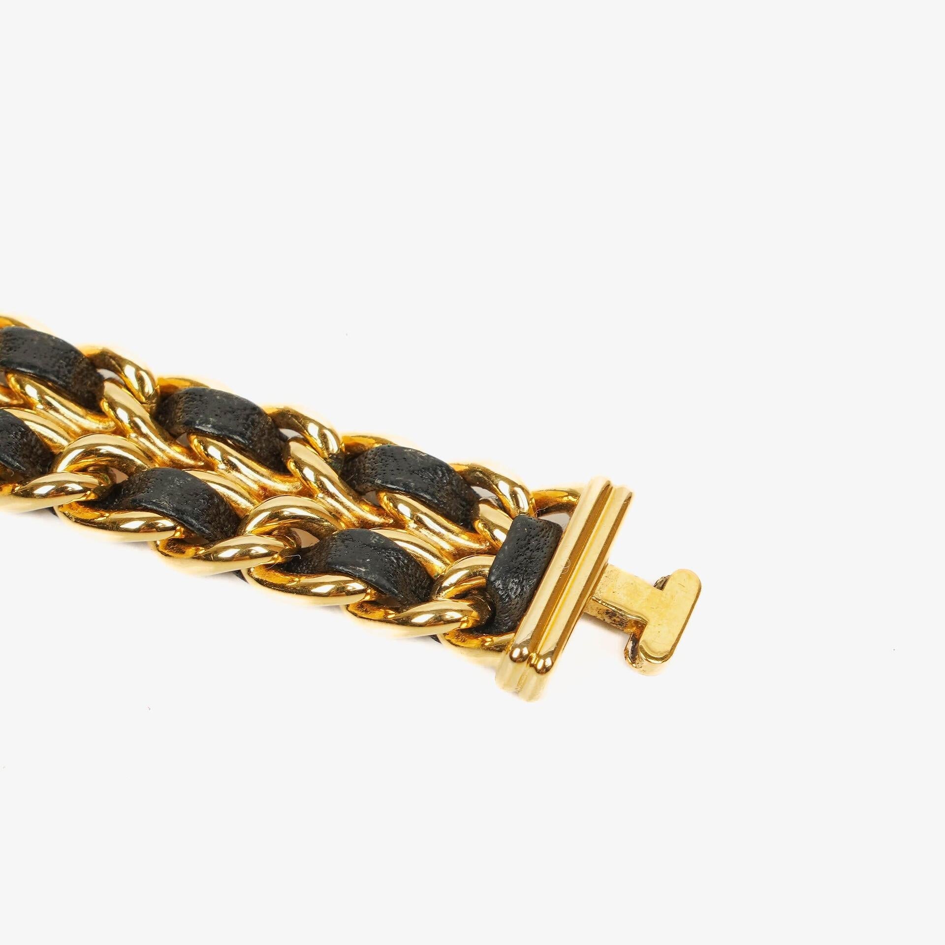 Chanel Première Ketten-Quarzuhr aus Edelstahl und Lammleder, 20 mm, Gold, Größe M