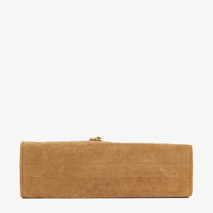Chanel Wildleder Halbmond Braune Schultertasche