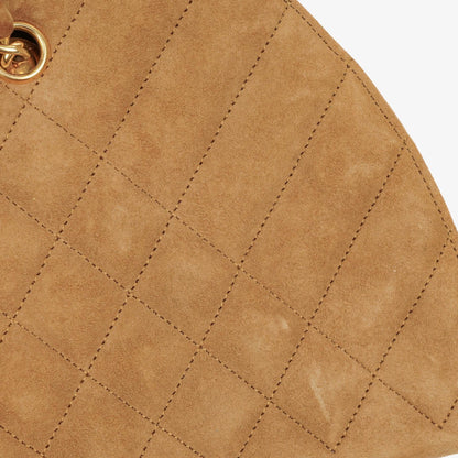 Chanel Wildleder Halbmond Braune Schultertasche