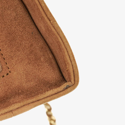 Chanel Wildleder Halbmond Braune Schultertasche