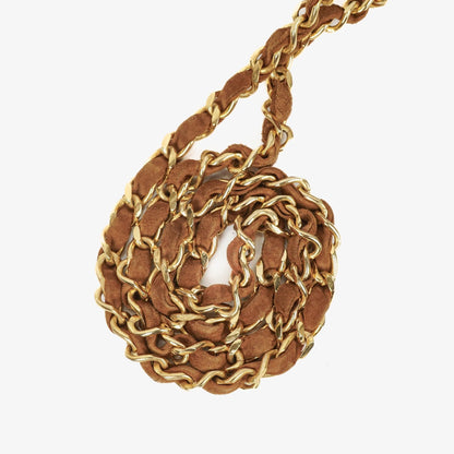 Chanel Wildleder Halbmond Braune Schultertasche