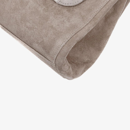 Chanel Mademoiselle Accordion Flap aus beigem Wildleder-Patchwork