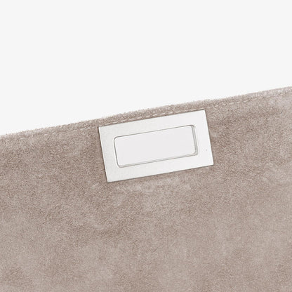 Chanel Mademoiselle Accordion Flap aus beigem Wildleder-Patchwork