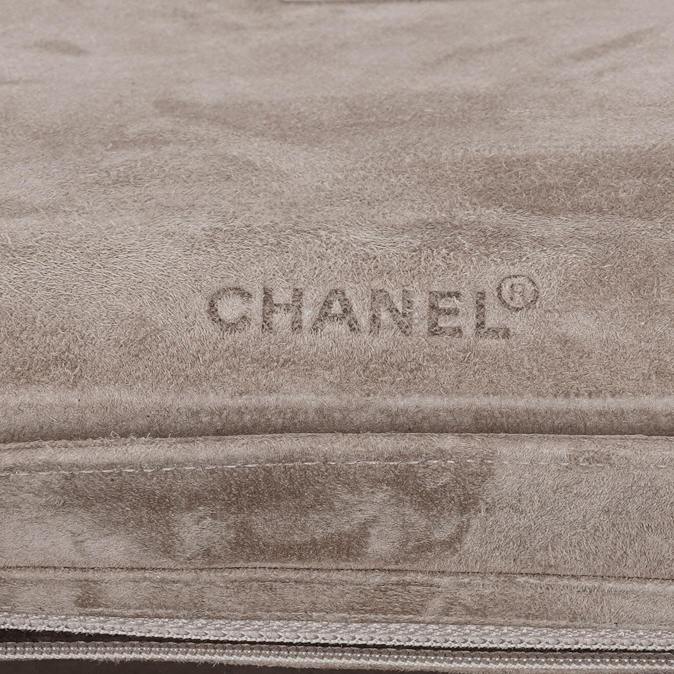 Chanel Mademoiselle Accordion Flap aus beigem Wildleder-Patchwork