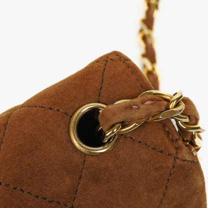 Chanel Half Moon Full Flap Tasche aus gestepptem Wildleder