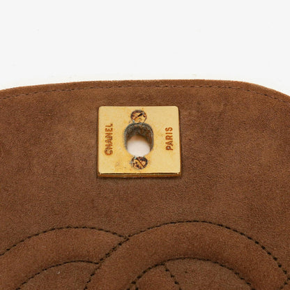 Chanel Half Moon Full Flap Tasche aus gestepptem Wildleder