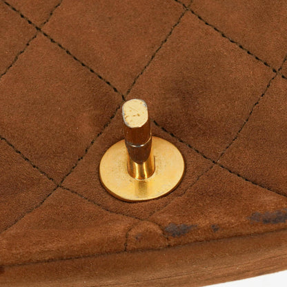 Chanel Half Moon Full Flap Tasche aus gestepptem Wildleder