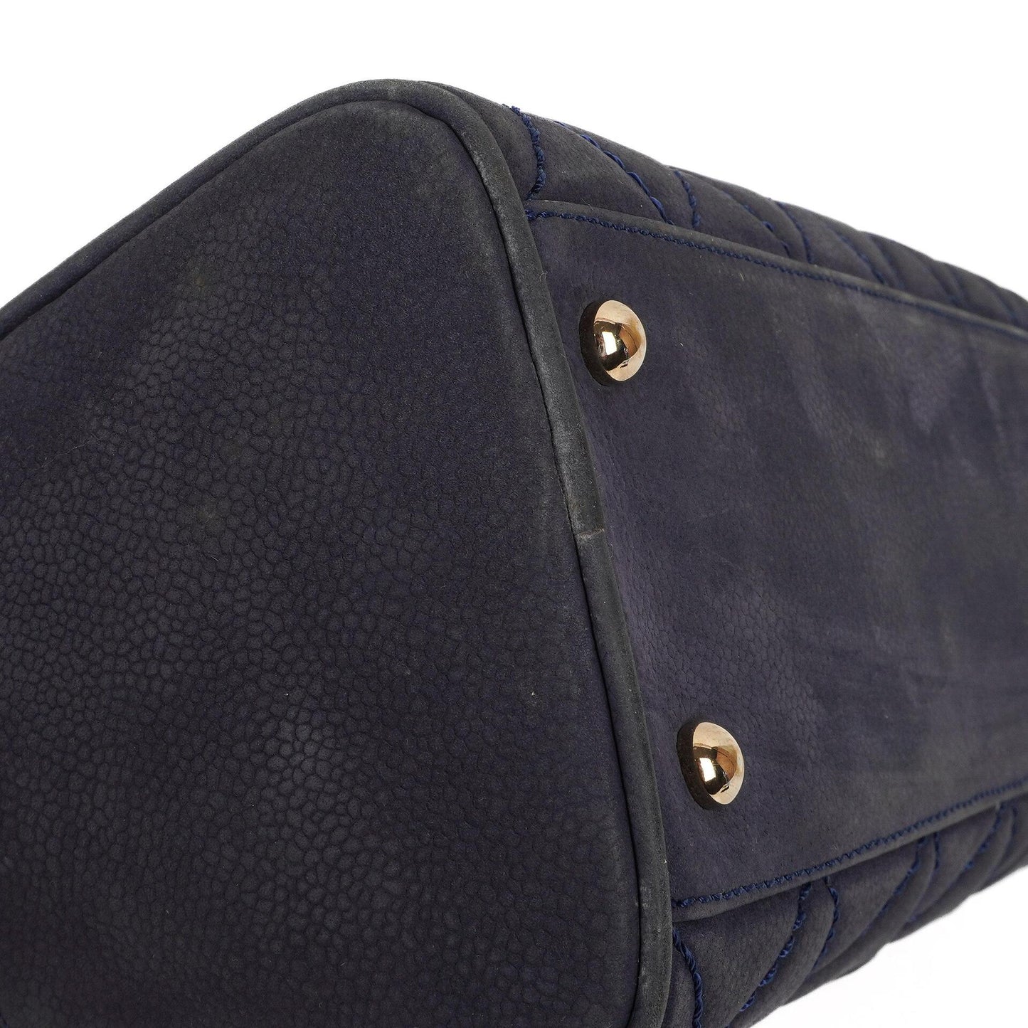 Chanel Timeless CC Mittelgroße Bowling Tasche Marineblau Gestepptes Kaviarleder Goldfarbene Beschläge 2004-2005
