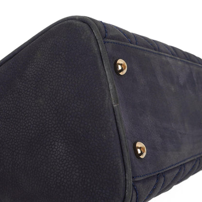 Chanel Timeless CC Mittelgroße Bowling Tasche Marineblau Gestepptes Kaviarleder Goldfarbene Beschläge 2004-2005