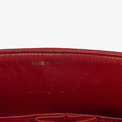 Chanel Timeless Classic Double Flap Bag aus rotem gestepptem Lammleder mit 24K vergoldeter Hardware