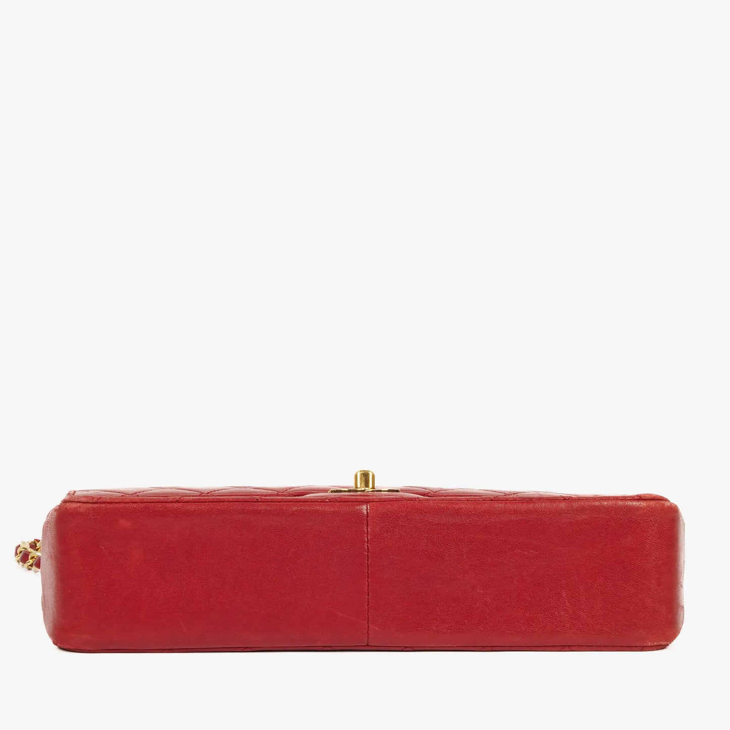Chanel Timeless Classic Double Flap Bag aus rotem gestepptem Lammleder mit 24K vergoldeter Hardware