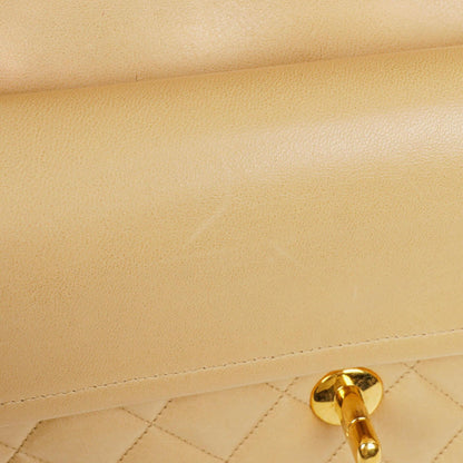 Chanel Timeless Classic Kleine Double Flap Tasche in Beige Stepp-Lammleder und 24K Vergoldeter Hardware