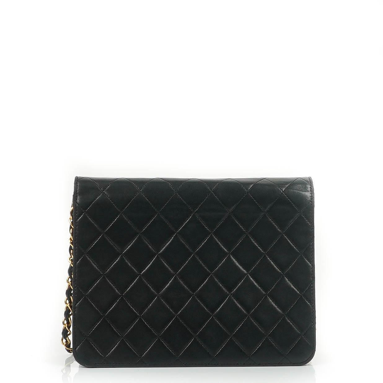 Chanel Zeitlose Klassische Kleine Flap Tasche in Schwarz Gepolstertes Lammleder und 24K Vergoldete Beschläge
