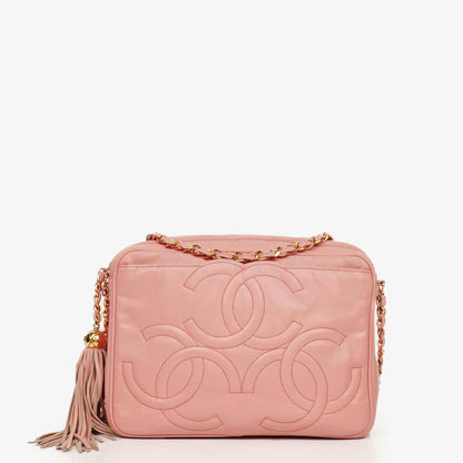 Chanel Triple CC Camera Schultertasche aus Lammleder mit Quaste