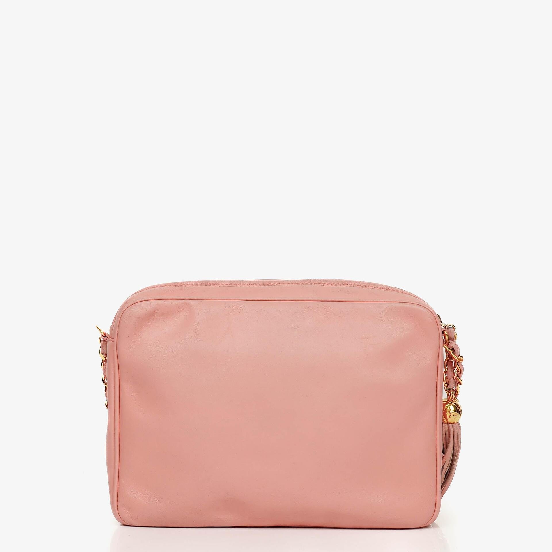 Chanel Triple CC Camera Schultertasche aus Lammleder mit Quaste