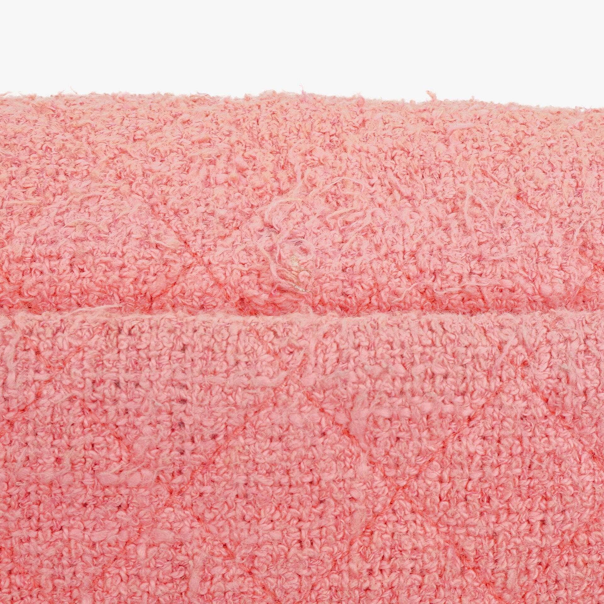 Chanel Tweed Medium Zweifarbig Rosa Schulter Double Flap Tasche