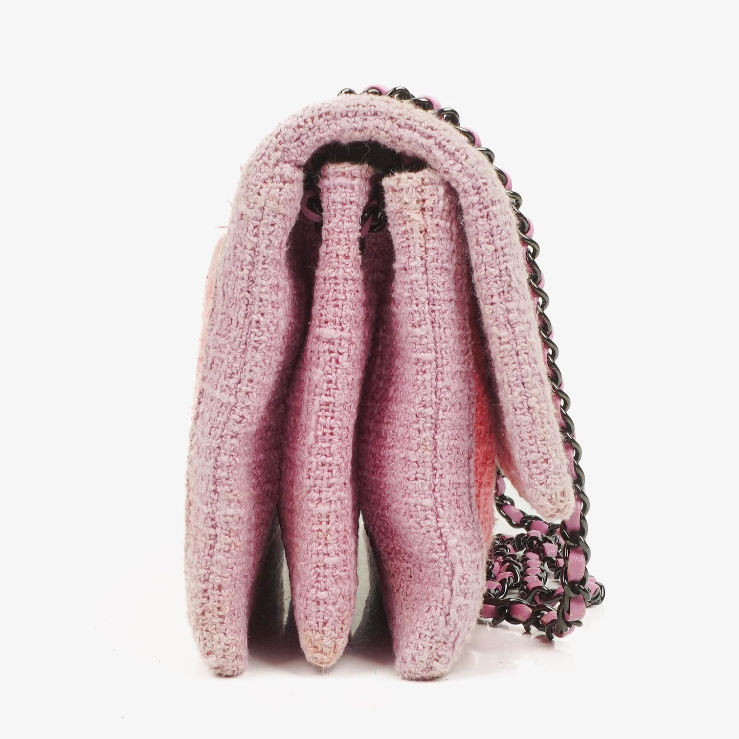 Chanel Tweed Medium Zweifarbig Rosa Schulter Double Flap Tasche