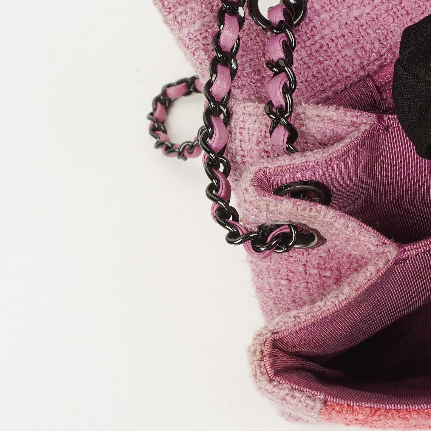 Chanel Tweed Medium Zweifarbig Rosa Schulter Double Flap Tasche
