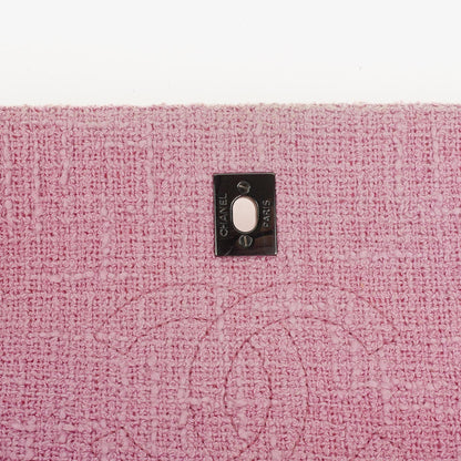 Chanel Tweed Medium Zweifarbig Rosa Schulter Double Flap Tasche